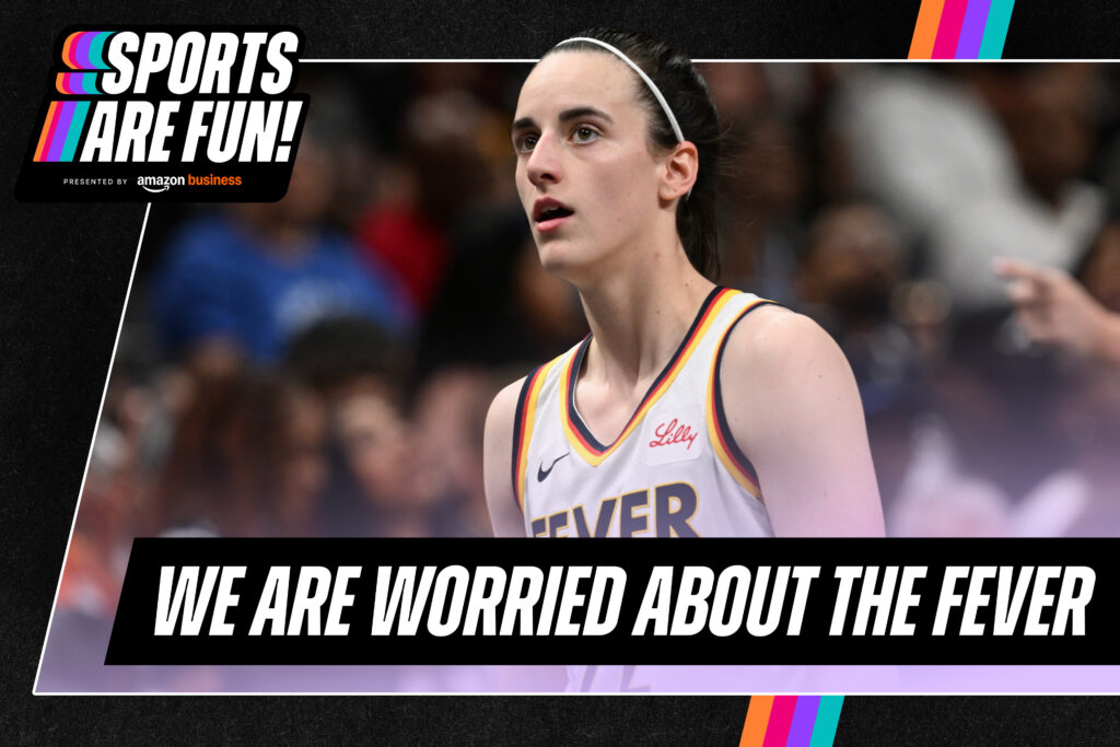 Cover image for Sports Are Fun! podcast featuring Caitlin Clark.