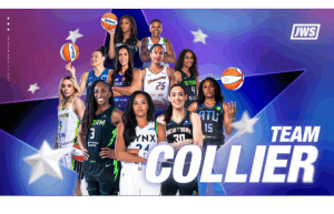 Graphic showing 2025 WNBA All-Star Game champions Team Collier.