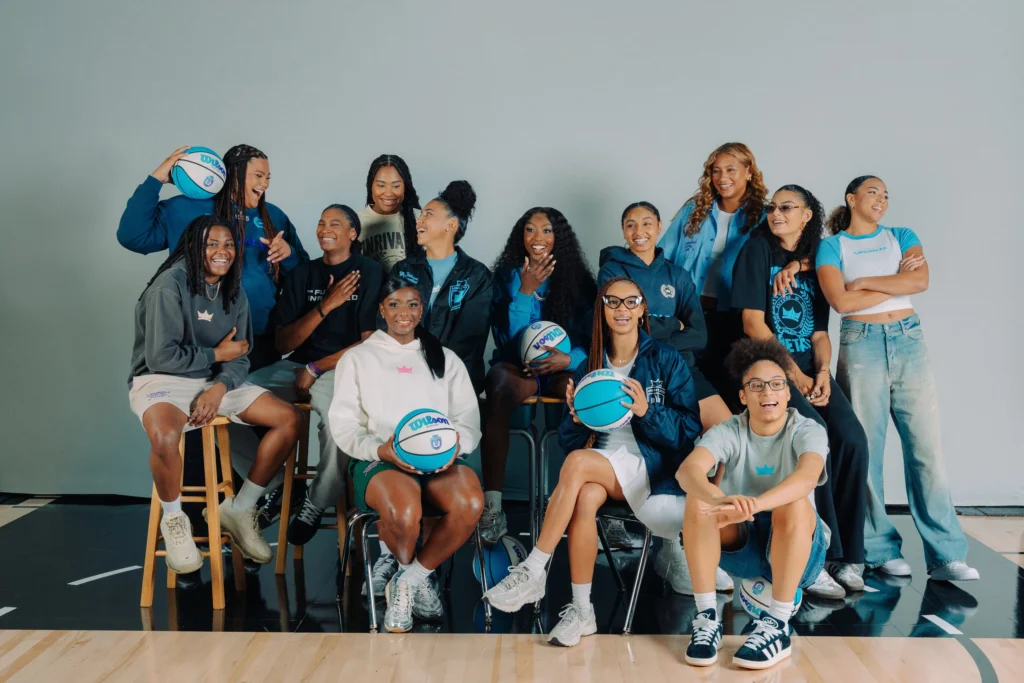 Unrivaled Basketball's Class of 2025 NCAA stars pose in the 3x3 league's "Future Is Unrivaled" collection.