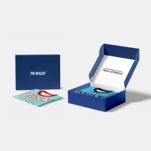 Two jerseys from the inaugural Unrivaled season are folded and boxed for auction.