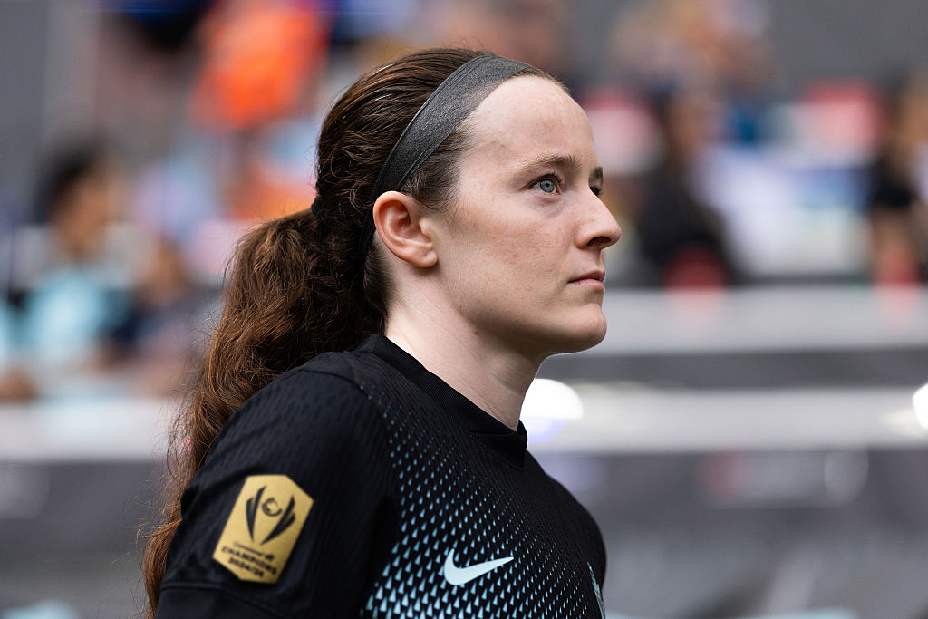 Rose Lavelle #16 of NJ/NY Gotham FC looks on before the NWSL match between NJ/NY Gotham FC and Kansas City Current at Sports Illustrated Stadium on June 07, 2025 in Harrison, New Jersey.