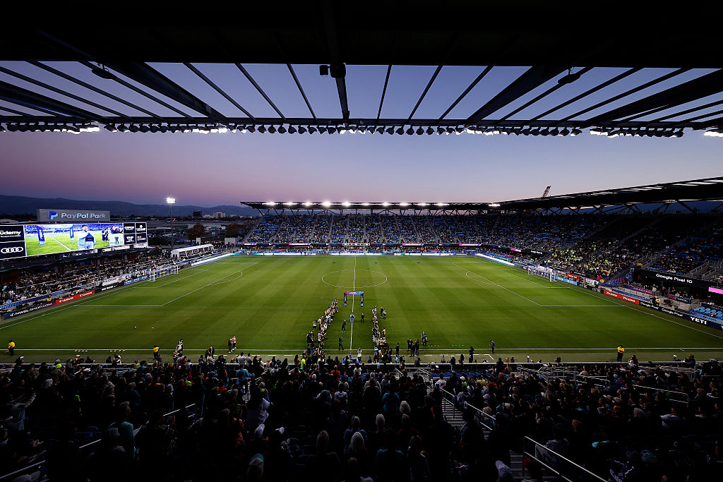 General view inside the stadium prior to the NWSL Championship 2025 final between Washington Spirit and NJ/NY Gotham FC at PayPal Park on November 22, 2025 in San Jose, California.
