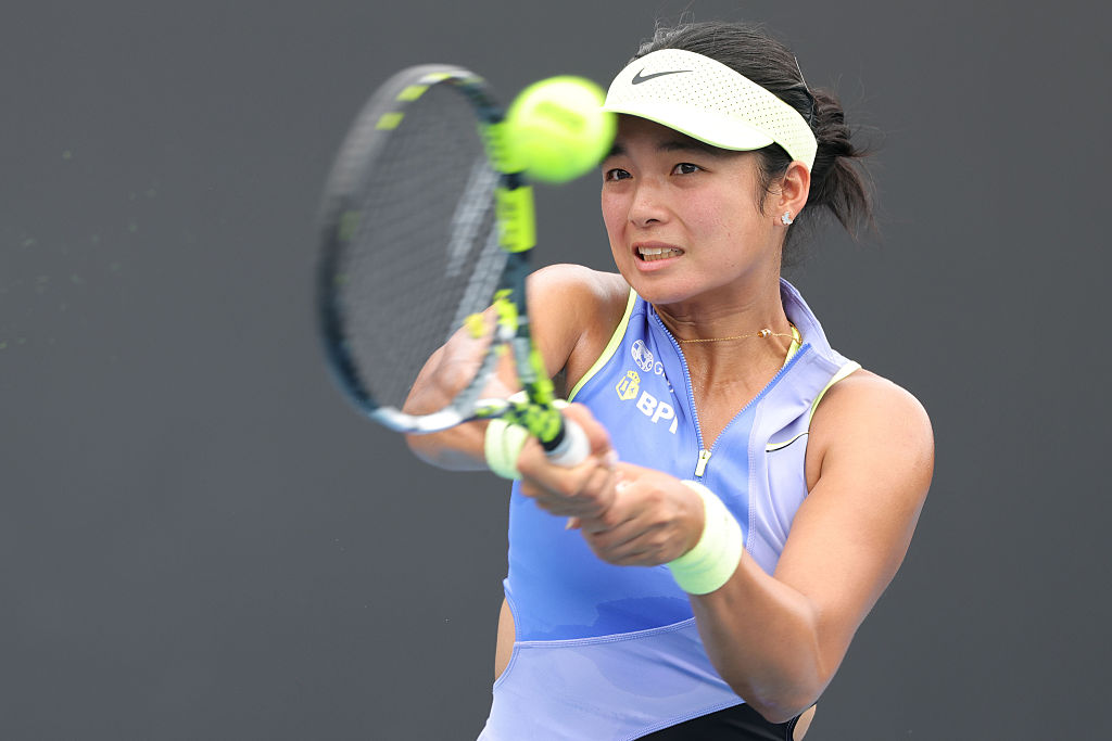 Philippine Women's Open star Alexandra Eala of Philippines returns a shot in the Women's Singles first round match against Alycia Parks of the United States on day 2 of the 2026 Australian Open at Melbourne Park on January 19, 2026 in Melbourne, Australia.