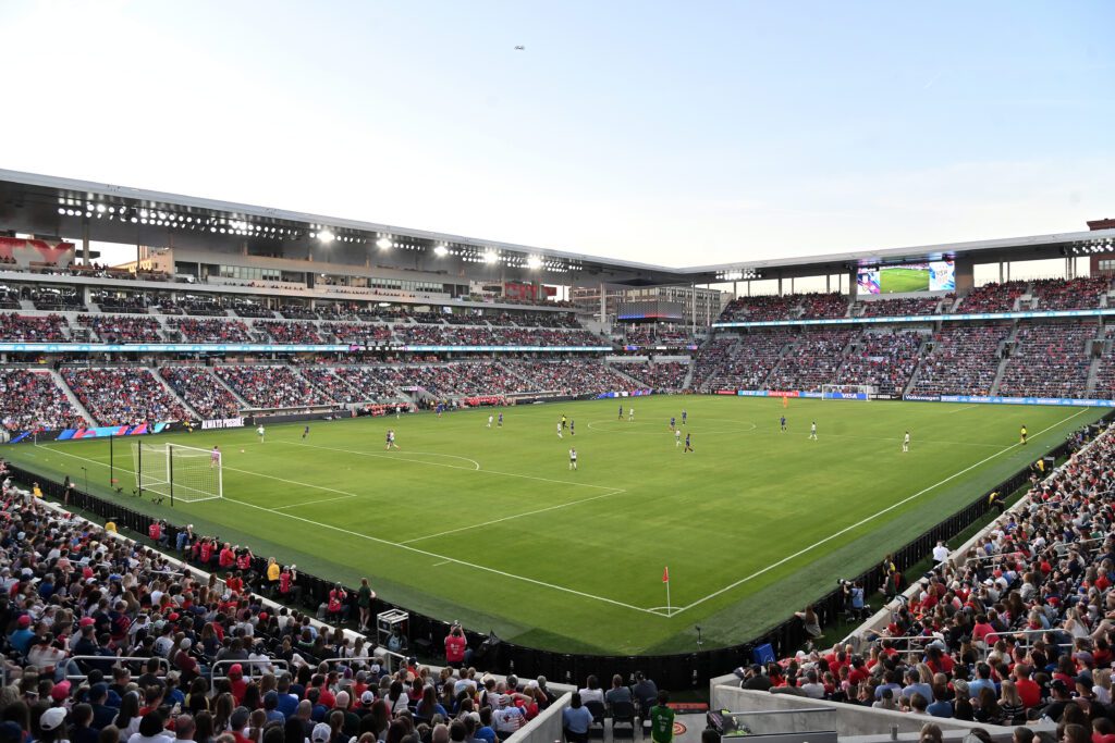 A view of Energizer Stadium in St. Louis, Missouri, during a 2023 USWNT friendly.