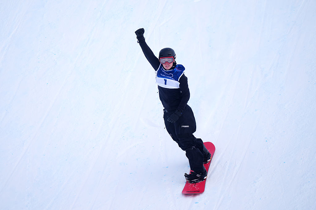 New Zealand's Zoi Sadowski-Synnott reacts during the Women's Snowboard Slopestyle Final at the Livigno Snow Park, on day twelve of the Milano Cortina 2026 Winter Olympics, Italy. Picture date: Wednesday February 18, 2026.