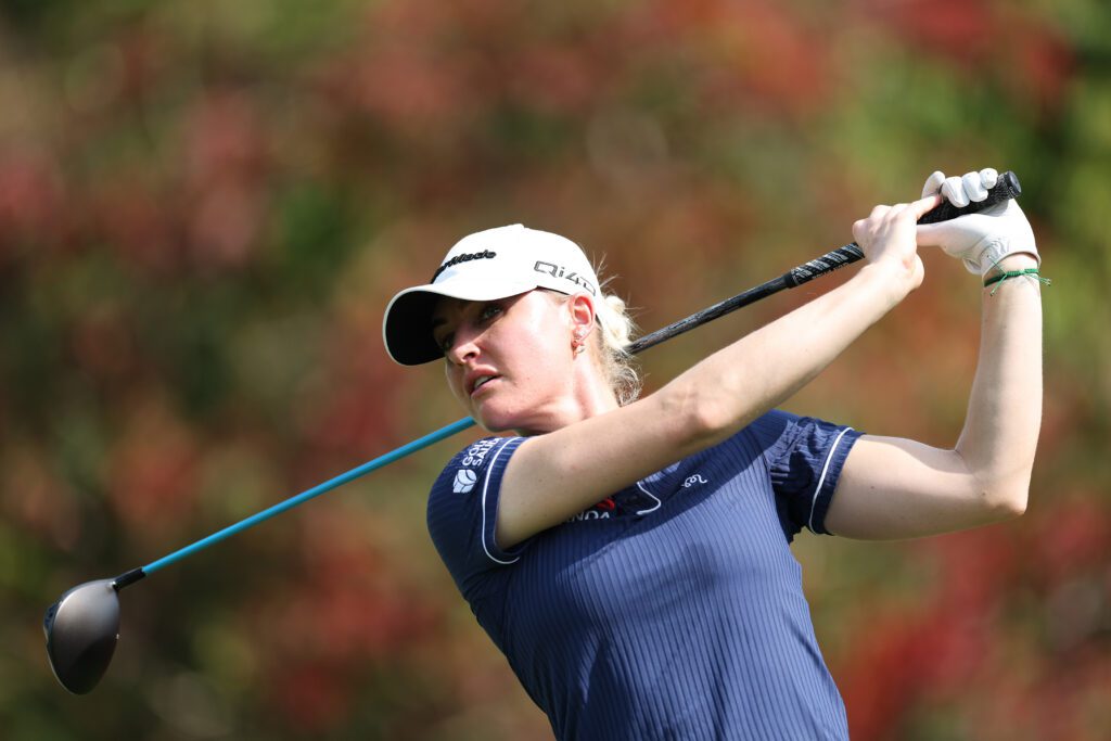 England golfer Charley Hull tees off in the Pro Am ahead of the 2026 HSBC Women's World Championship.