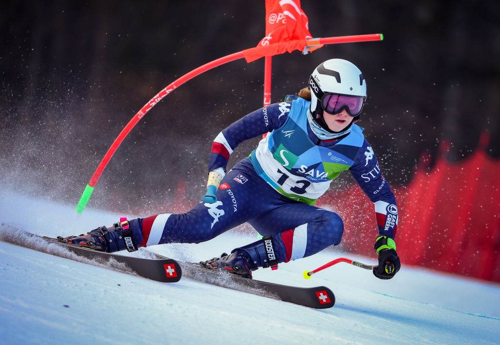 2026 Winter Paralympics athlete Audrey Crowley of Team USA in action during the FIS Para Alpine World Ski Championships Women´s Giant Slalom Standing on February 8, 2025 in Maribor, Slovenia. 