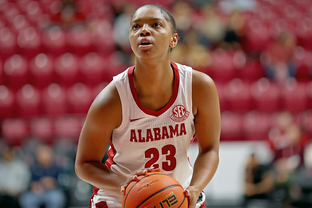 Jessica Timmons #23 of Alabama basketball looks to shoot the ball against the Jackson State Tigers at Coleman Coliseum on December 14, 2025 in Tuscaloosa, Alabama. (Photo by Jason Clark/Getty Images)