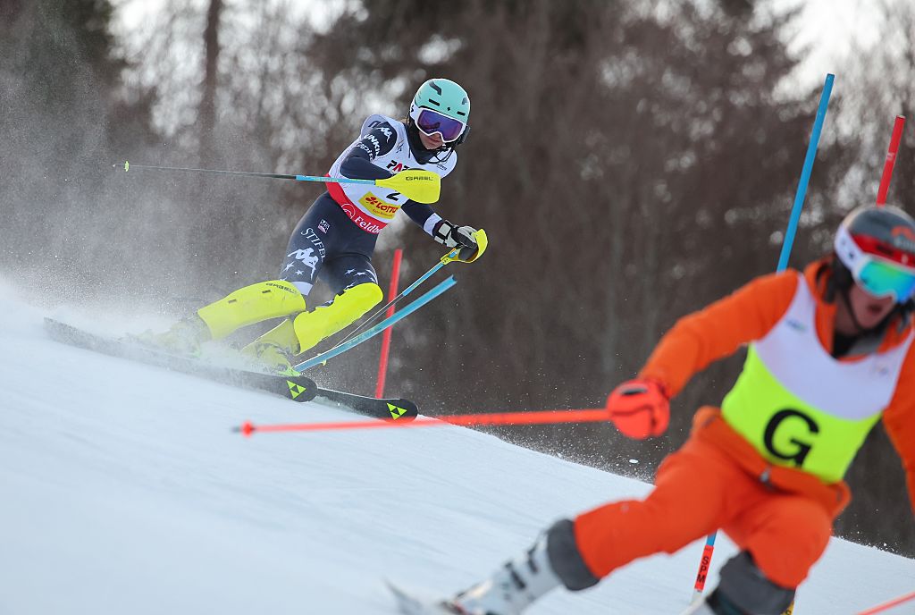 Margaret Gustafson with Guide Spenser Gustafson of Team USA competing in the slalom race in women´s visually impaired class during FIS Para Alpine Ski World Cup Feldberg 2026 on January 22, 2026 in Feldberg near Titisee-Neustadt, Germany.
