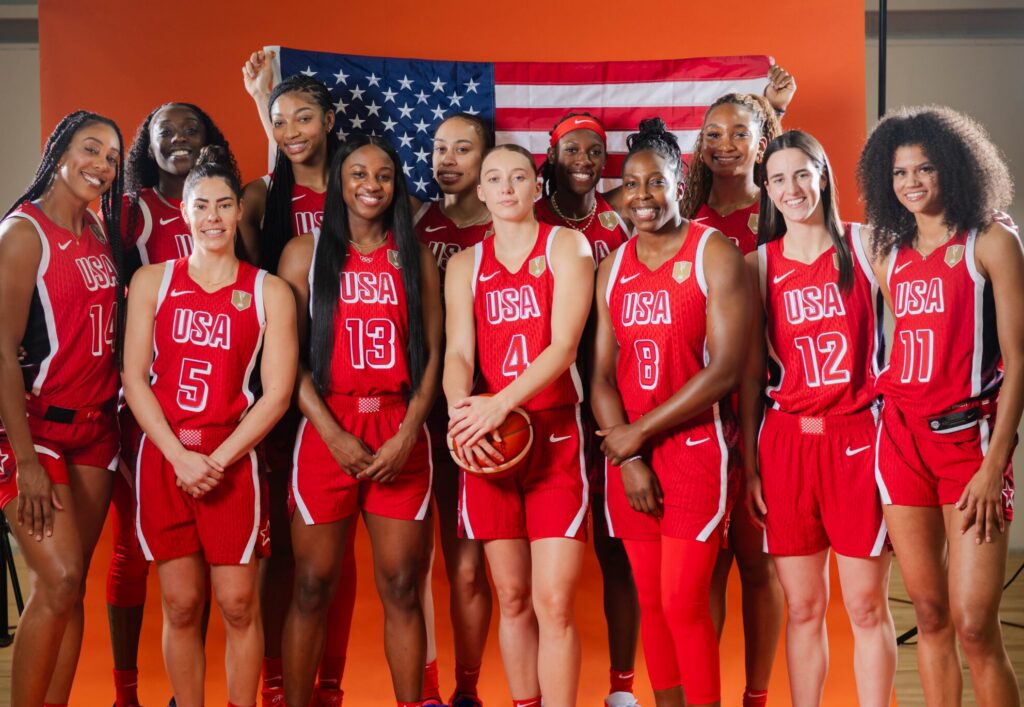 Team USA poses prior to the 2026 FIBA World Cup Qualifying Tournament.