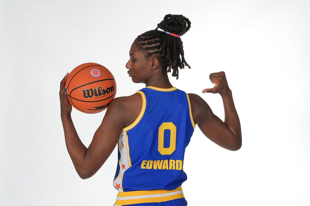 South Carolina NCAA recruit guard Oliviyah Edwards (0) poses for a photo on portrait day for the 2026 McDonalds High School All American Games on March 27, 2026, at Renaissance Hotel at Glendale, Arizona. (Photo by Brian Spurlock/Icon Sportswire via Getty Images)