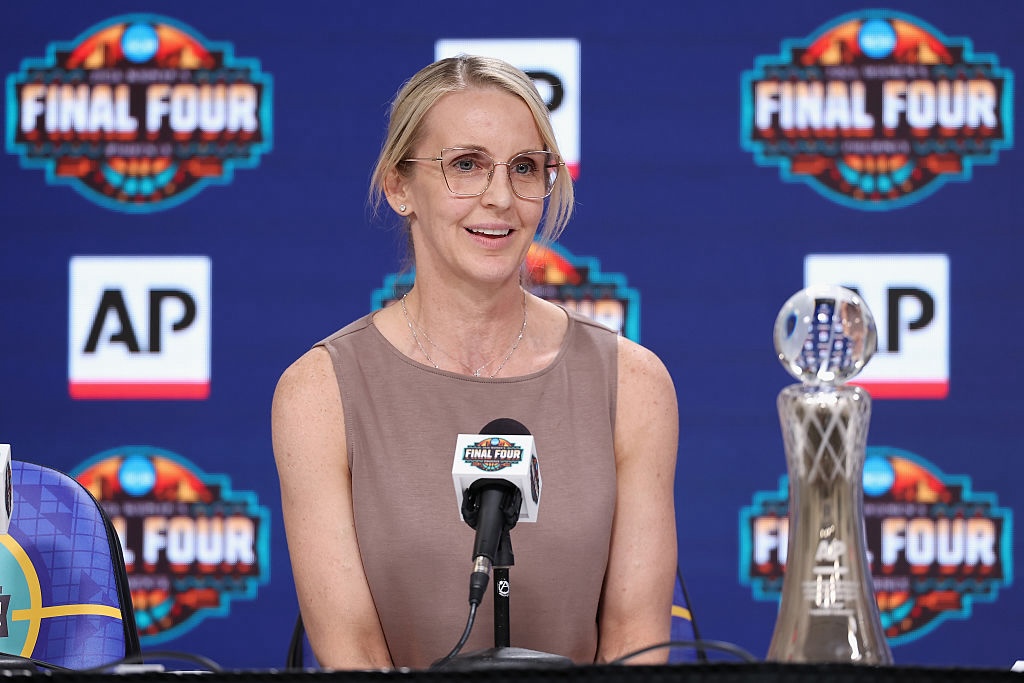 AP Coach of the Year, Shea Ralph of the Vanderbilt Commodores speaks during a press conference ahead of the 2026 NCAA Women's Basketball Tournament Final Four at Mortgage Matchup Center on April 02, 2026 in Phoenix, Arizona.