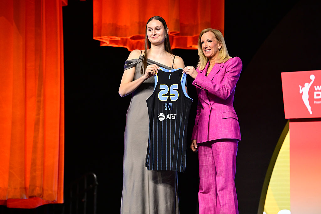 Ajsa Sivka is drafted by the Chicago Sky during the 2025 WNBA Draft on April 14, 2025 at The Shed in New York, New York.
