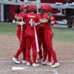Lagi Quiroga #4 of the Texas Tech softball celebrates after a two-run home run during the fifth inning against the Houston Cougars at Cougar Softball Stadium on March 7, 2026 in Houston, Texas ahead of the college softball rankings.