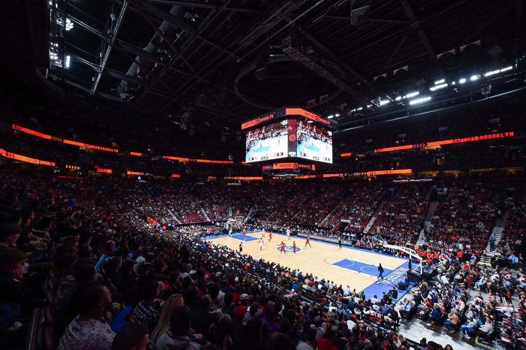General view of Bell Centre in basketball configuration during the Brooklyn Nets versus the Toronto Raptors preseason game on October 10, 2018, at Bell Centre in Montreal, QC.