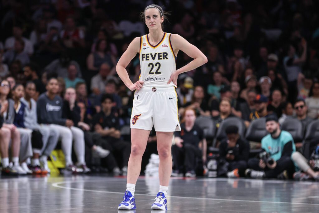 Indiana Fever guard Caitlin Clark (22) at Barclays Center.