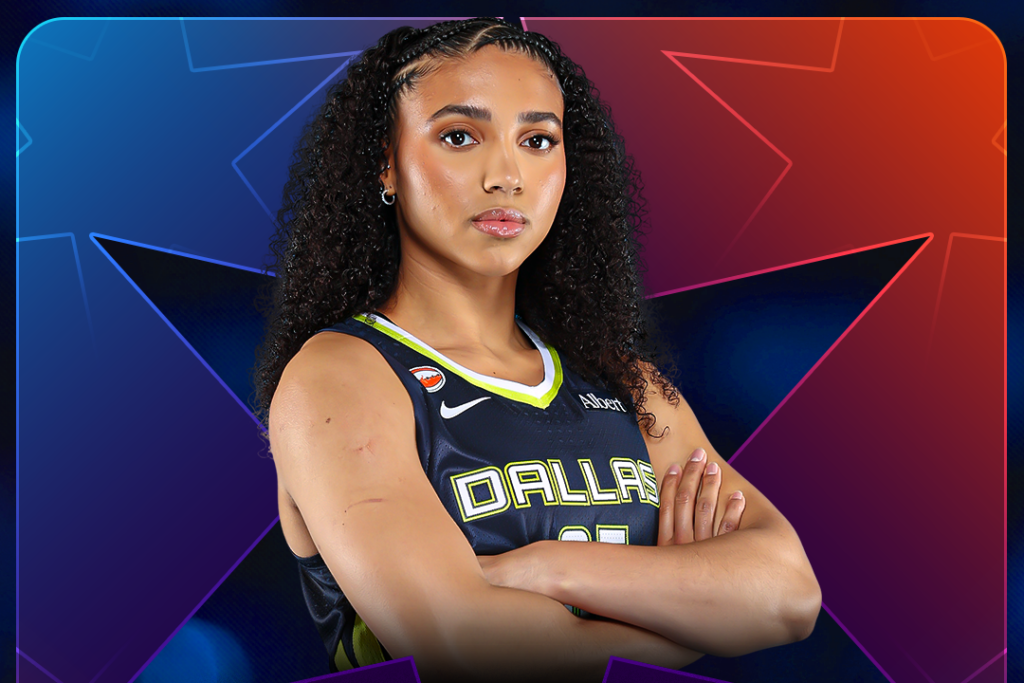 Graphic depicting 2026 WNBA All-Star 3-Point Contest winner Azzi Fudd.