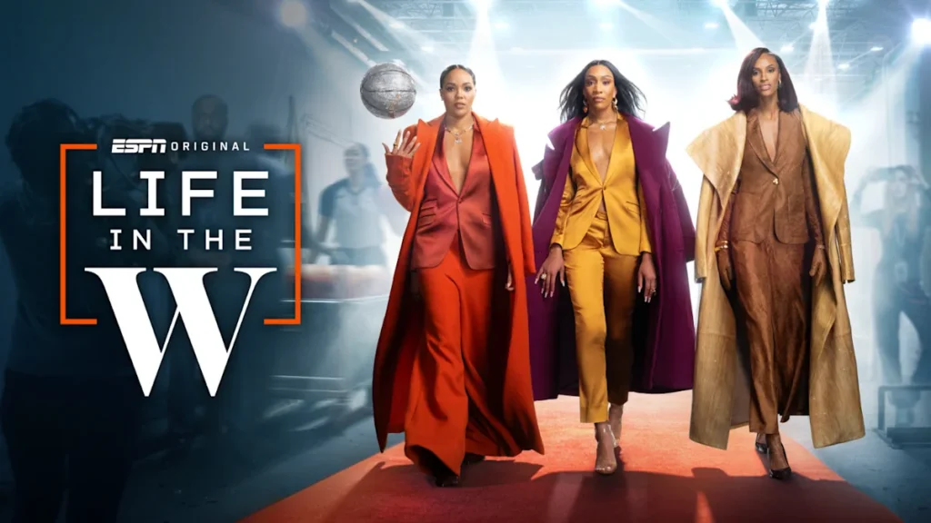 Promotional image for ESPN docuseries Life in the W featuring WNBA stars.