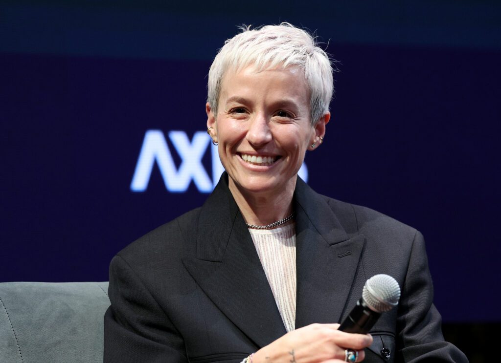 Megan Rapinoe, soccer legend and Co-Founder of A Touch More speaks during the Business of Women Sport Summit.