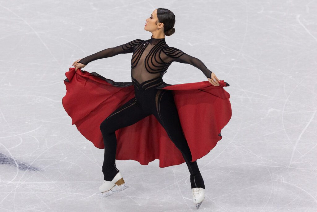 Madison Chock and Evan Bates compete in the Team Event - Ice Dance on day one of the Milano Cortina 2026 Winter Olympic games at Milano Ice Skating Arena on February 07, 2026 in Milan, Italy.
