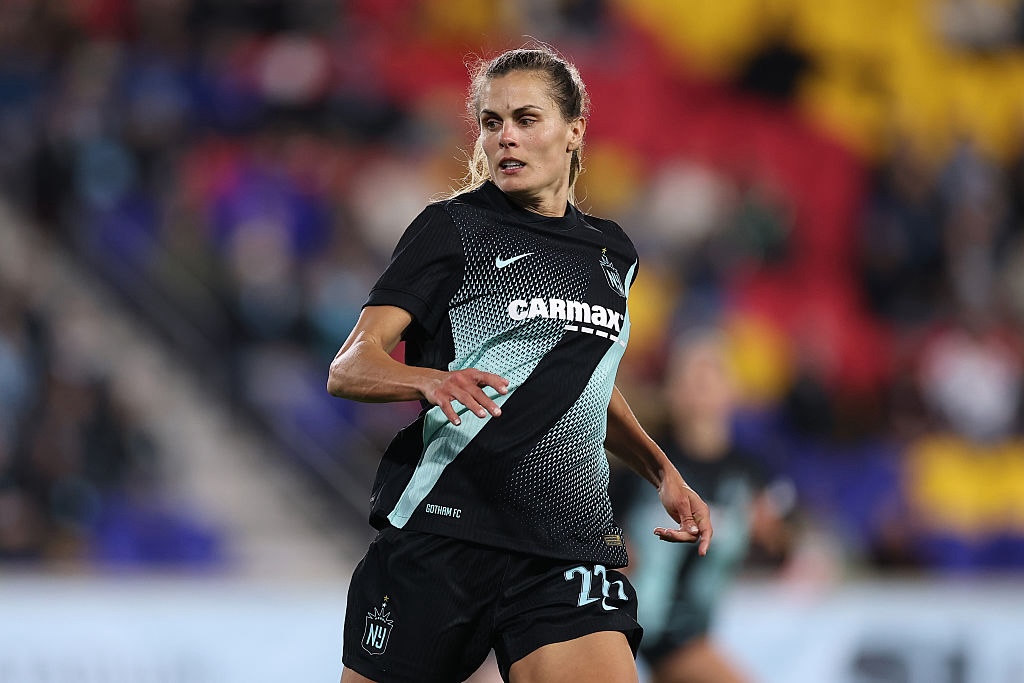 Katie Lampson #28 of NJ/NY Gotham FC looks on during the NWSL match between NJ/NY Gotham FC and Orlando Pride.