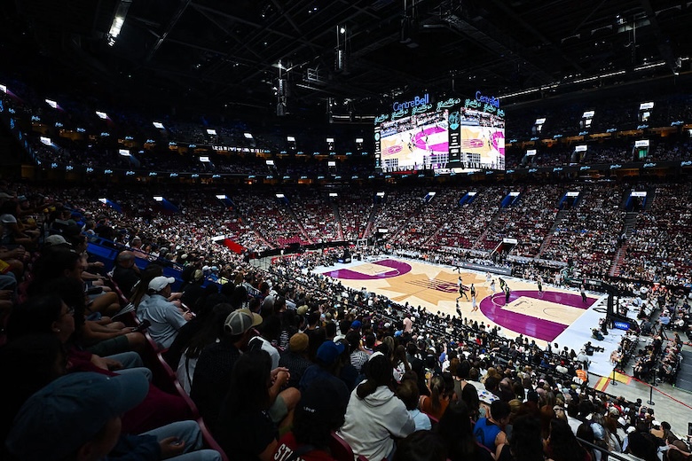 General view of the court during the first half between the Toronto Tempo and the Dallas Wings in the WNBA game