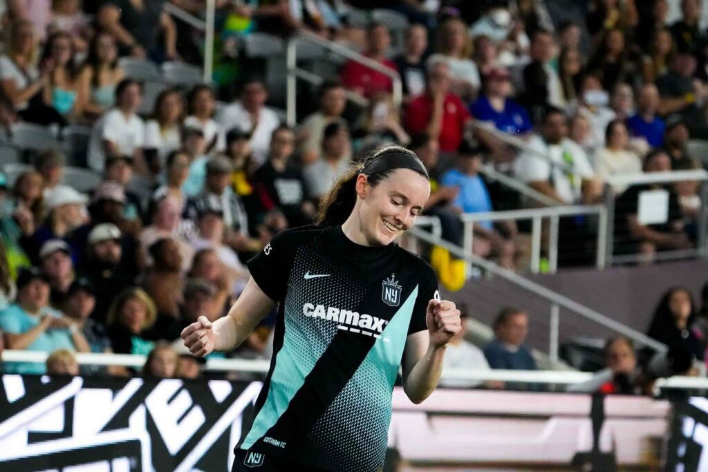 Gotham FC midfielder Rose Lavelle (16) reacts during the NWSL Challenge Cup match at ScottsMiracle-Gro Field on June 26, 2026 in Columbus, Ohio.