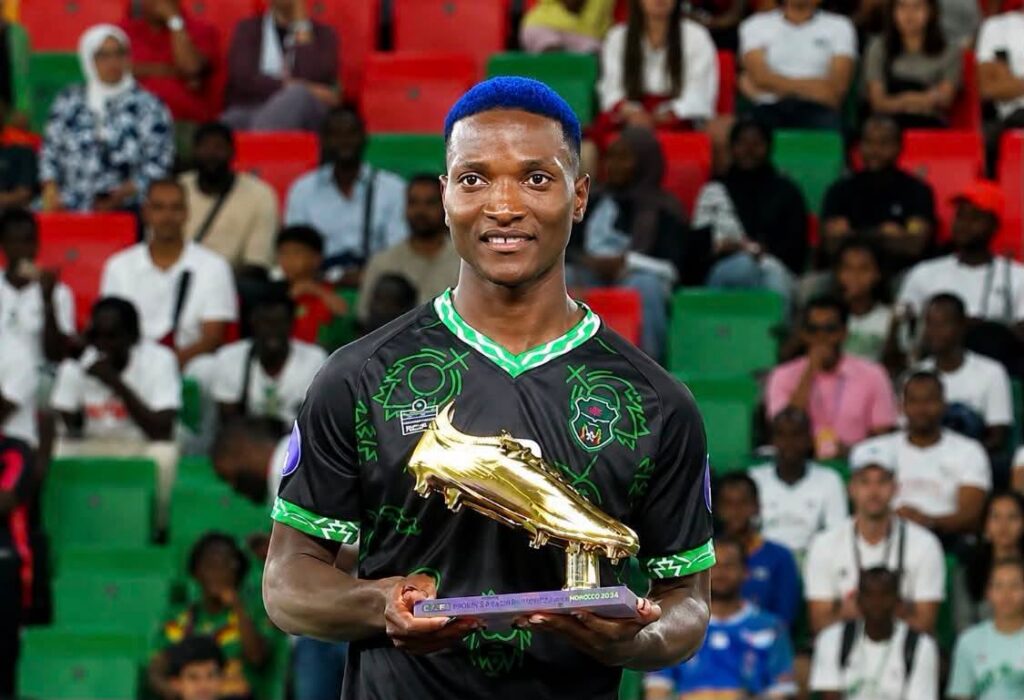 Malawi striker Temwa Chawinga holds the WAFCON Golden Boot trophy after losing the 2026 WAFCON final to Cameroon.