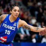 Gabby Williams of France reacts during the Women's World Cup 2026 Qualifier between Columbia and France at the Astroballe.