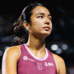 Tennis pro Alex Eala (PHI) is seen during a women's singles round-of-16 match at the WTA 1000 National Bank Open on August 09, 2026 at Sobeys Stadium in Toronto.