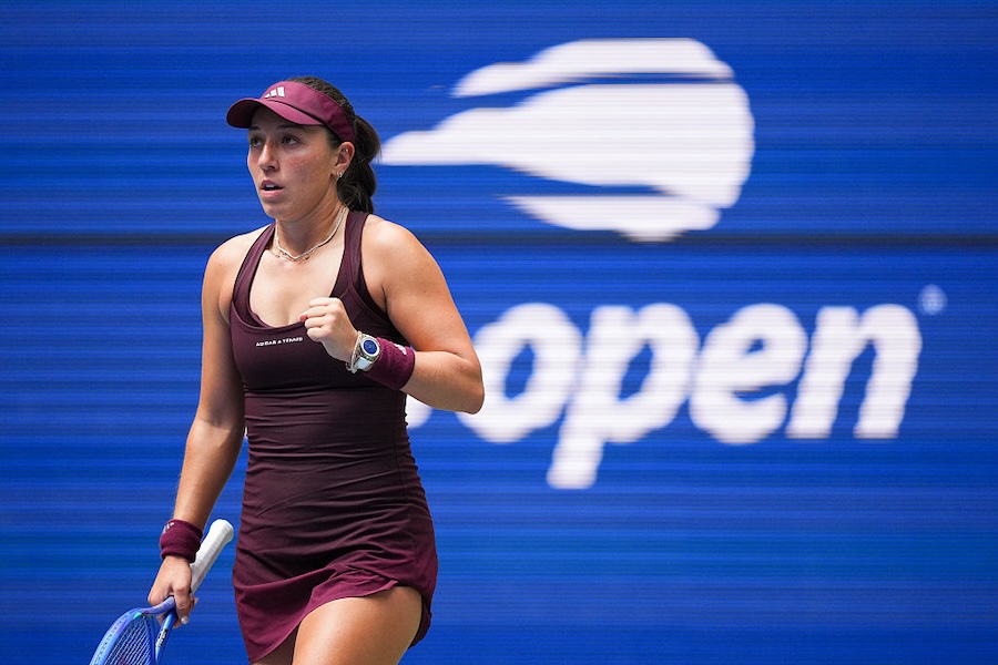 Jessica Pegula reacts against Elena-Gabriela Ruse during a Women's Singles match on Day One of the 2026 US Open at USTA Billie Jean King National Tennis Center.