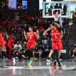 Jordin Canada #3 of the Atlanta Dream celebrates during the game against the Minnesota Lynx on August 30, 2026.