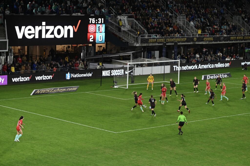 General view of the 2022 NWSL Championship match at Audi Field in Washington, DC.