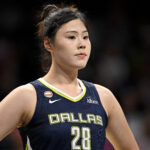 Dallas Wings center Li Yueru (28) looks on during the second half against the Seattle Storm at College Park Center.