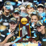 The UCLA Bruins celebrate their 79-51 win over the South Carolina Gamecocks to claim the NCAA women's basketball national championship at Mortgage Matchup Center in Phoenix.