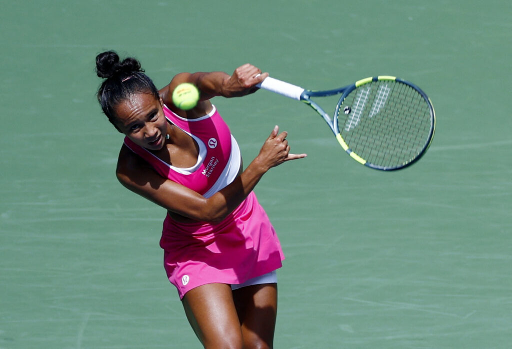 Canada's Leylah Fernandez in action during her third round match against Jessica Pegula of the U.S.