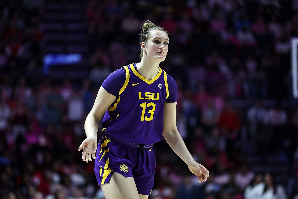 Kate Koval #13 of the Louisiana State Tigers looks on during the game against the Mississippi Rebels at The Pavilion at Ole Miss.