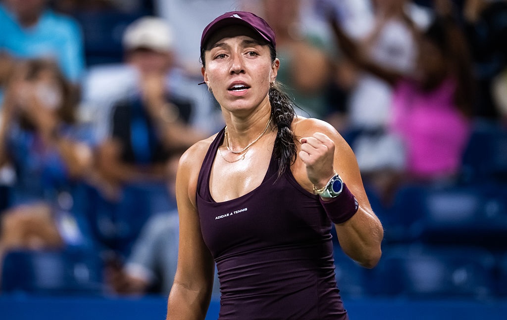Jessica Pegula of the United States reacts to defeating Sorana Cirstea of Romania in the fourth round on Day 8 of the US Open 2026.