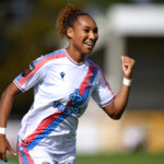 Lexi Lloyd-Smith of Crystal Palace celebrates scoring her team’s first goal during the Barclays Women's Super League 2026/27 match between Crystal Palace FC and Everton.