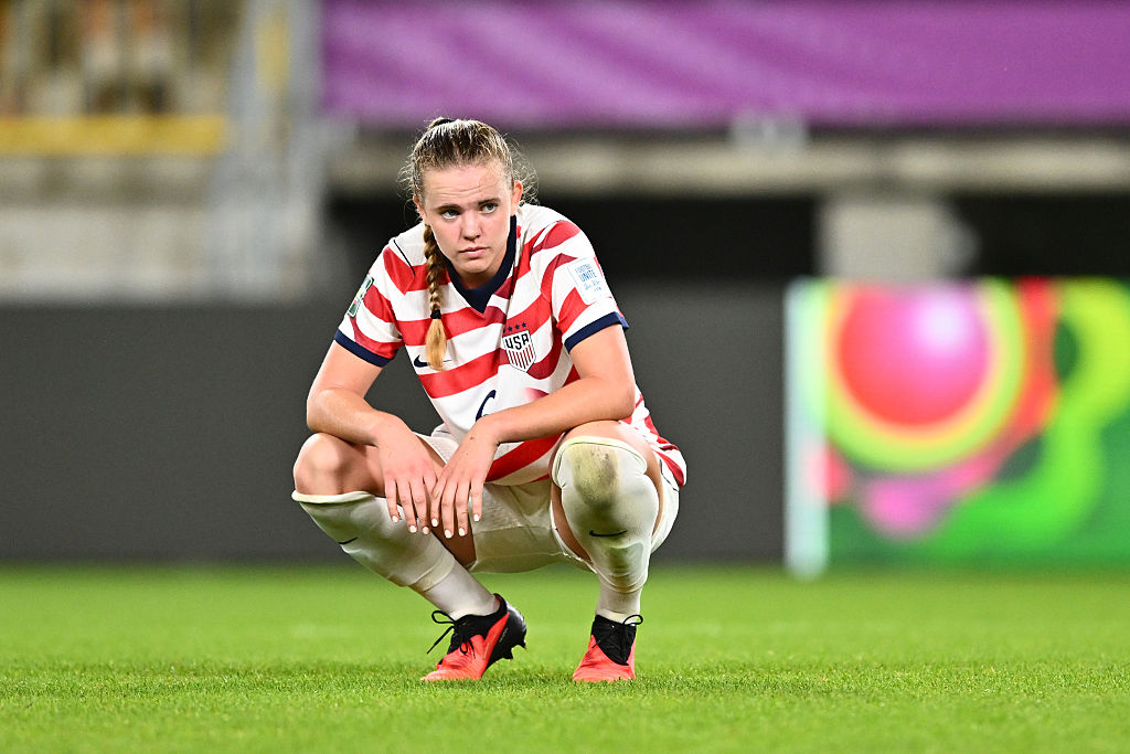 Ainsley McCammon of USA reacts after the draw during the FIFA U-20 Women's World Cup group stage match between Japan and USA at Stadion Miejski LKS Lodz on September 09, 2026 in Lodz, Poland.