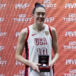 Breanna Stewart of USA is named the best player of the World Championships after the FIBA Women's Basketball World Cup Germany 2026 final match between United States and France at Berlin Arena.