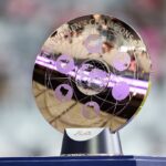The FIFA Women's Champions Cup trophy is displayed prior to the MLS match between Inter Miami CF and San Diego FC at Miami Freedom Park.