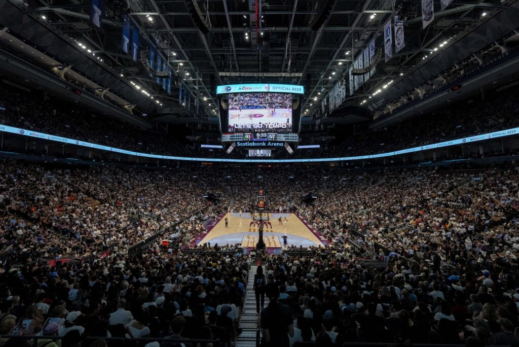 General view of Scotiabank Arena during a WNBA game between the Minnesota Lynx and Toronto Tempo.