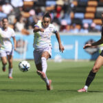 Orlando Pride forward Marta Marta (10) passes the ball during the first half against the Houston Dash.