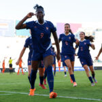 Rachael Adedini of France celebrates scoring her team's first goal during the FIFA U-17 Women's World Cup Morocco.