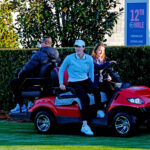 BELLEAIR, FL - NOVEMBER 12: Indiana Fever guard Caitlin Clark arrives the morning of the Pro Am for The Annika driven by Gainbridge at Pelican on November 12, 2025, at the Pelican Golf Club in Belleair, Florida.