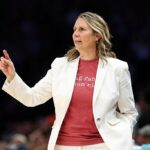 Head coach Cheryl Reeve of the Minnesota Lynx looks on against the Connecticut Sun in the second quarter at Target Center.