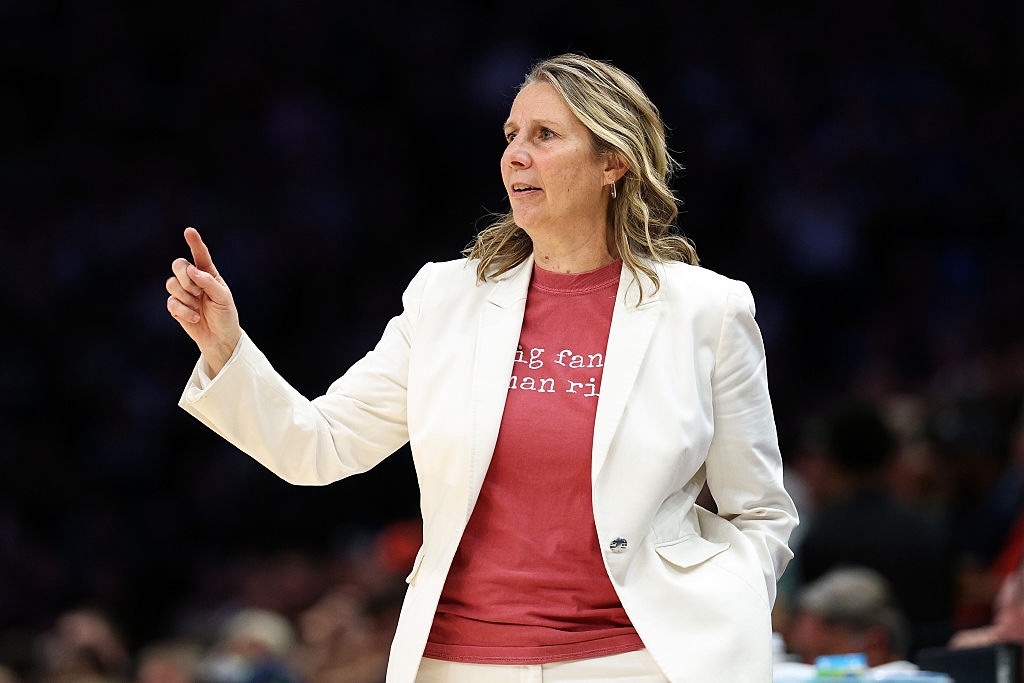 Head coach Cheryl Reeve of the Minnesota Lynx looks on against the Connecticut Sun in the second quarter at Target Center.
