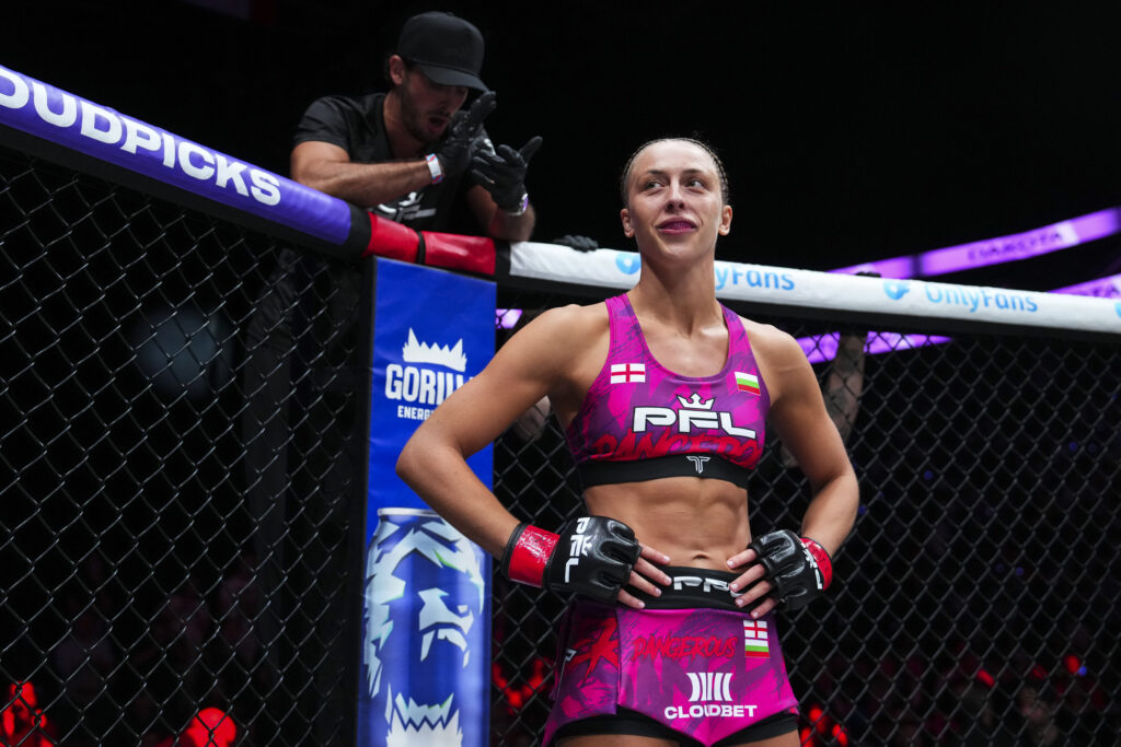 Dakota Ditcheva looks on before fighting Denise Kielholtz during PFL New York at the UBS Arena.