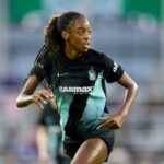 Jordynn Dudley #2 of NJ/NY Gotham FC looks on in the second half during the NWSL match between Racing Louisville FC and NJ/NY Gotham FC at Lynn Family Stadium.